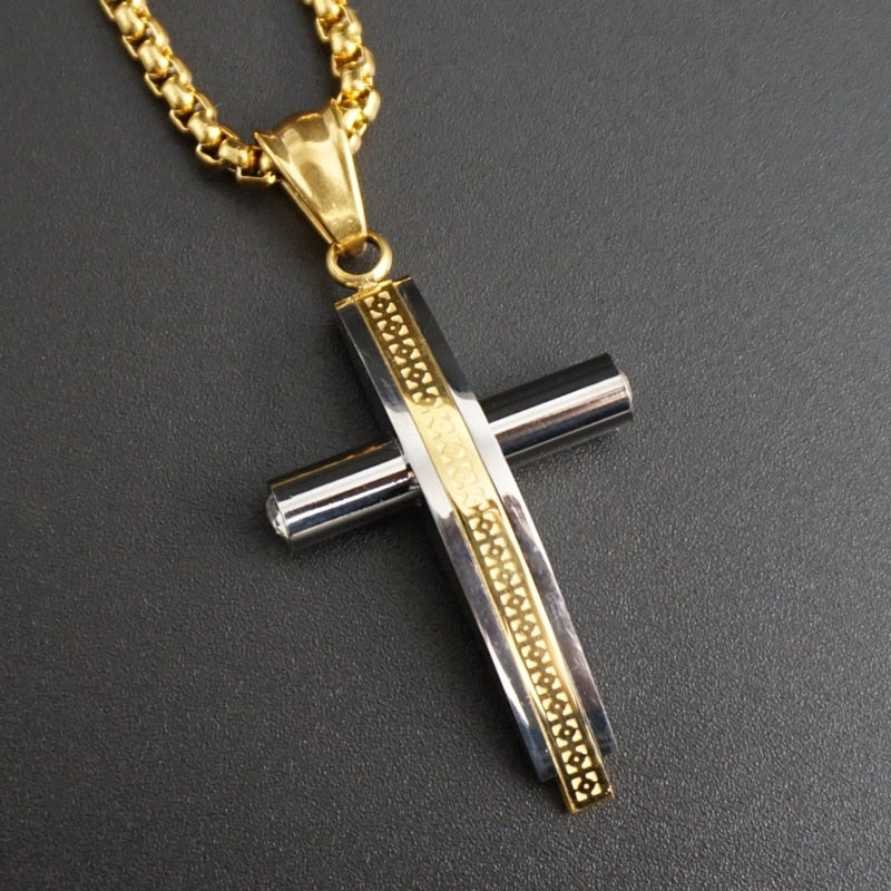 corrente com crucifixo banhado a ouro