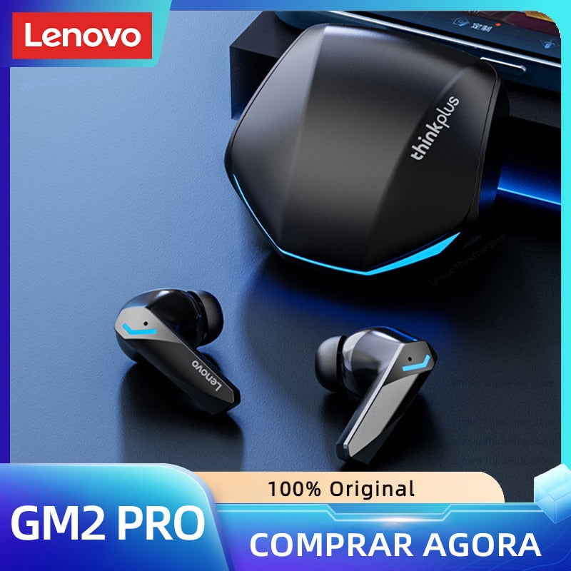 Fone de Ouvido Lenovo GM2 Pro Bluetooth 5.3 - Compre 1 e Leve 2!